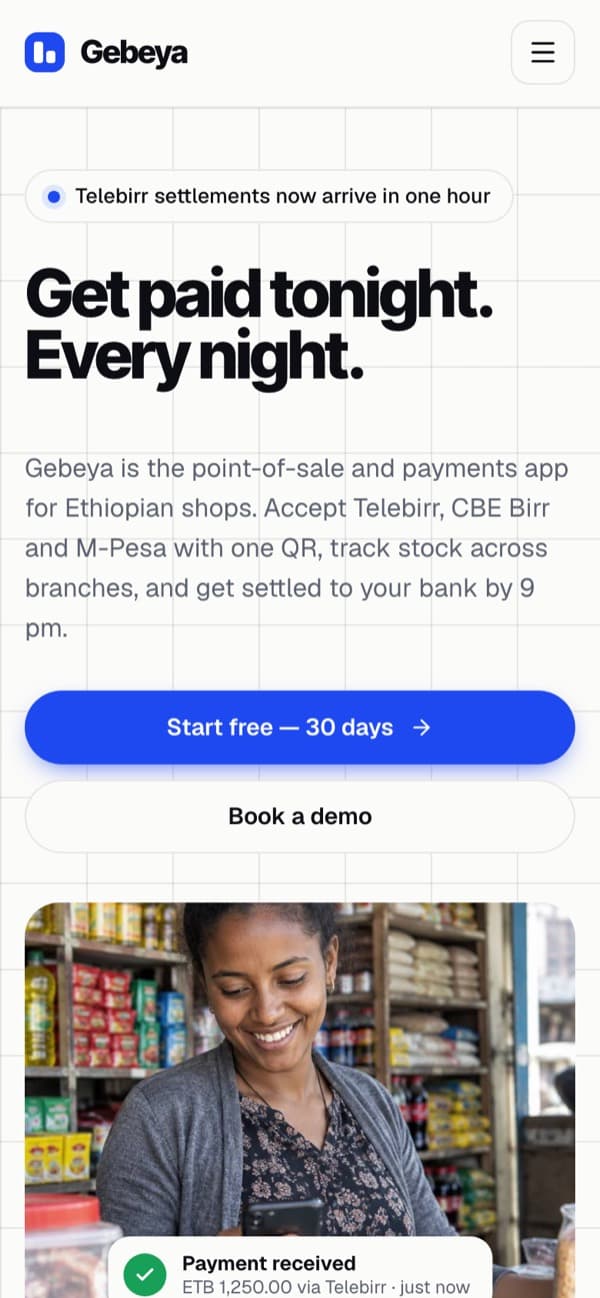 Gebeya template preview