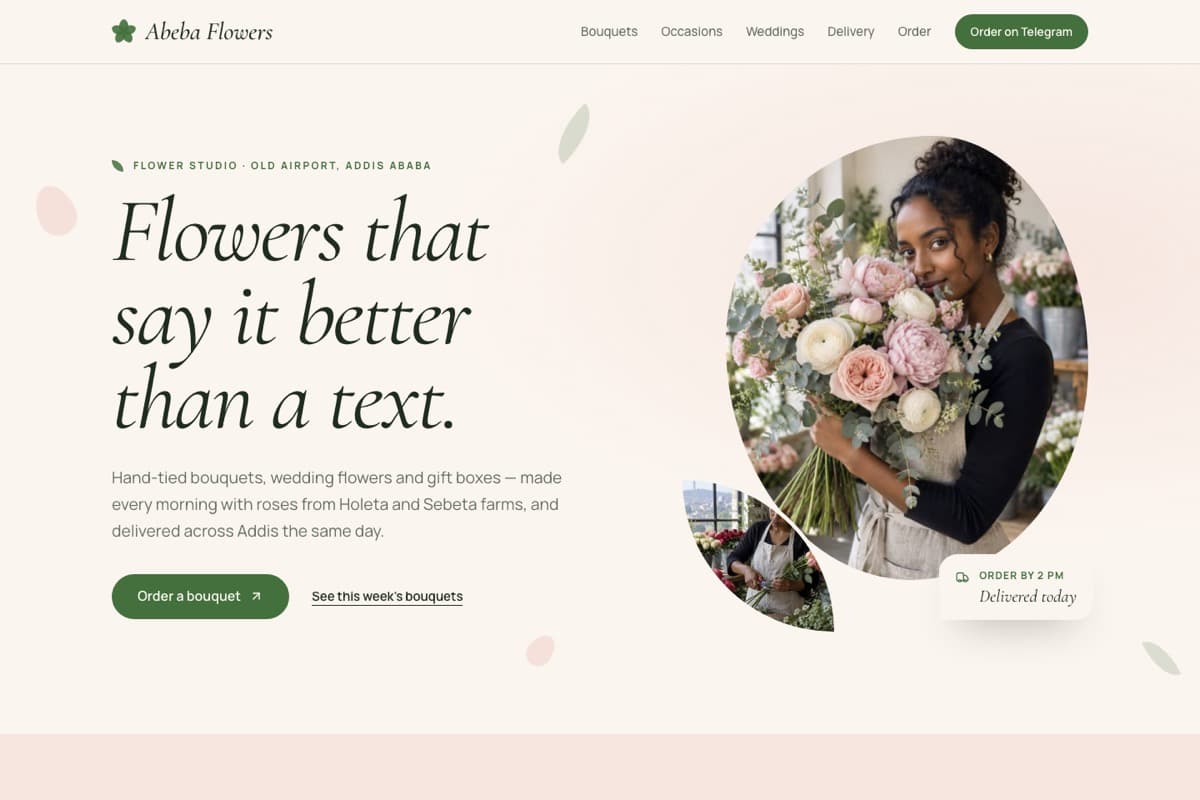 Abeba template preview